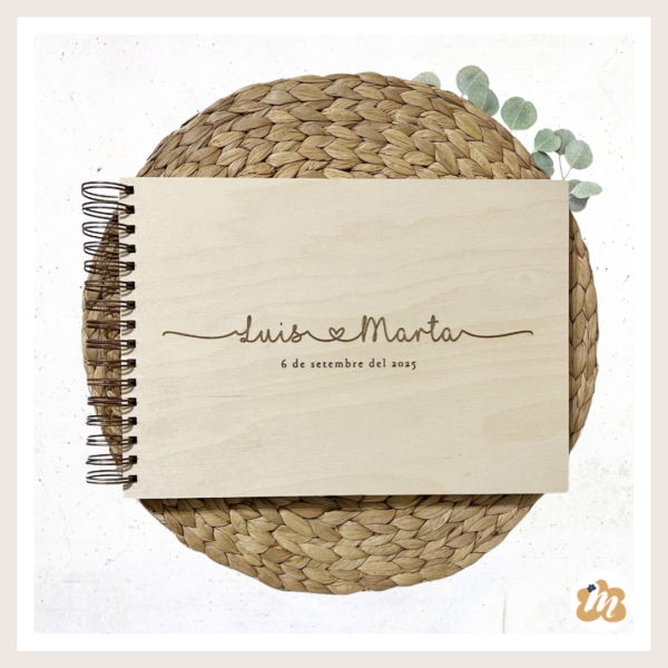 Libro de firmas personalizado con tapas de madera