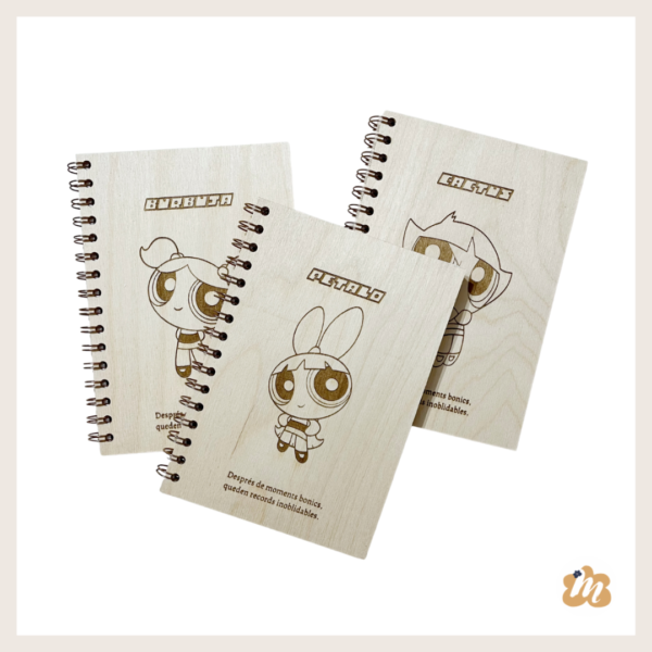 Cuaderno tapas de madera con grabado personalizado