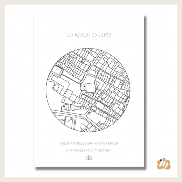 Lámina mapa blanco y negro