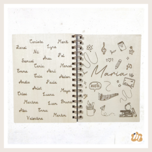 Cuaderno tapas de madera con grabado personalizado